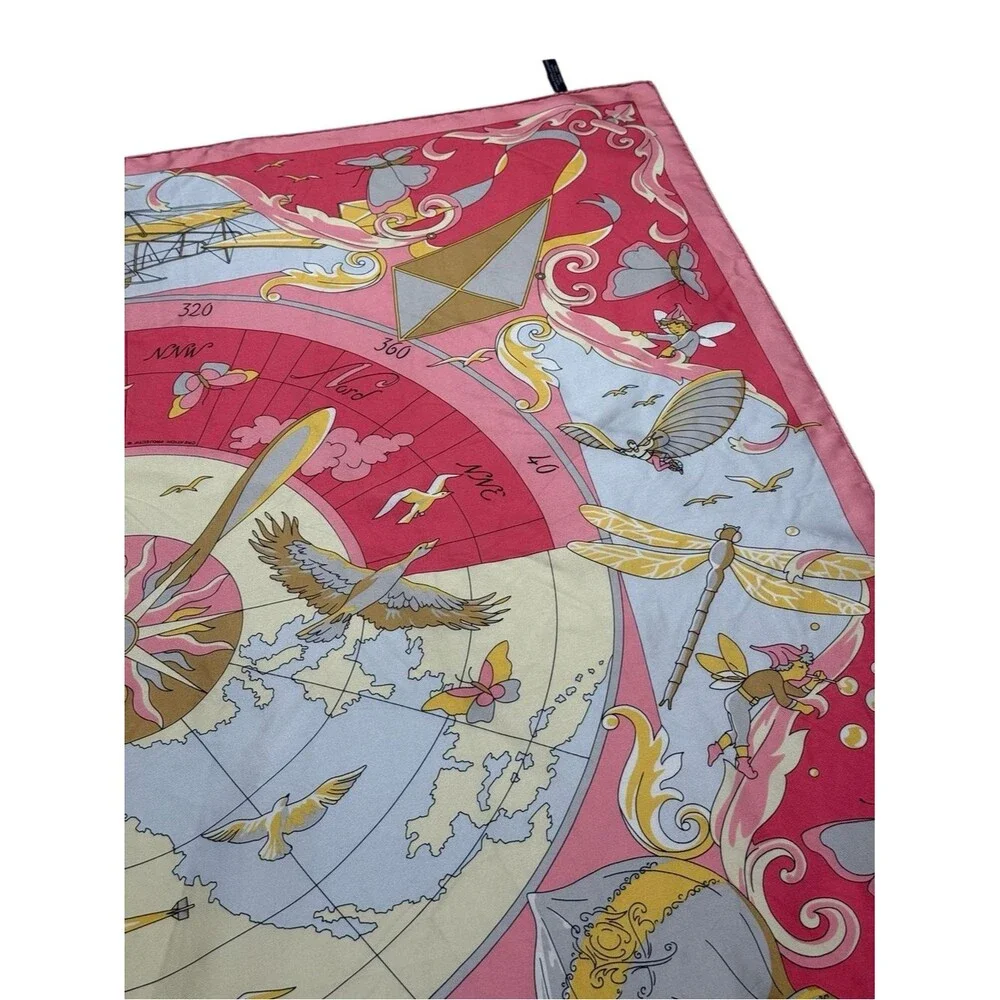 Vintage Projectif Silk Scarf Commemorative CFM Power of Flight Aviation History